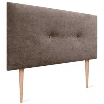 Cabecero de Polipiel o Tela Aqualine Liso con Botones y Patas, 90x105cm, Acolchado de Alta Gama para Cama Dormitorio Moderno (Marrón)