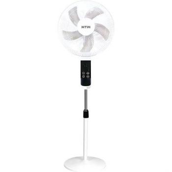 Ventilador de Pie HTW VP60FS 60W con 5 Aspas, Mando a Distancia, Color Blanco, Dimensiones 135x44,5x40 cm