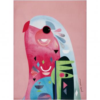 Paño de Cocina Maxwell & Williams Pete Cromer con Diseño de Loro, 100% Algodón, 50 x 70 cm, Color Rosa