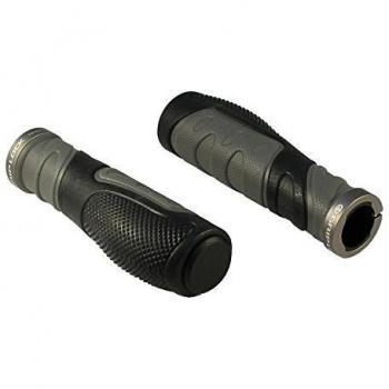 Puños de manillar de bicicleta AGR Ergo 20 130mm GripLock screw gris negro