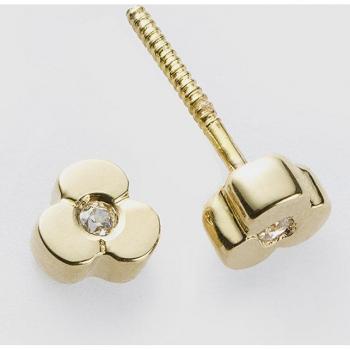 Pendientes de bebé de oro con circonita, joyas elegantes para los más pequeños.