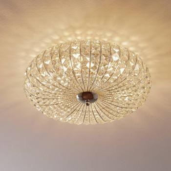 Maytoni Lámpara de techo Broche con cristales, Ø 49 cm, Plafón de Empotrar Níquel y Cristal, 6 Luces, E14