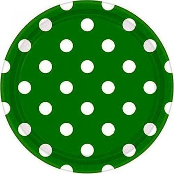 Amscan International – 541537 – 53 – 18 cm), color verde verde lunares platos de papel
