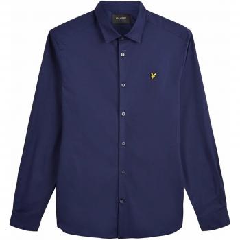 Lyle & Scott Men's Long Sleeve Slim Fit Poplin Shirt in Navy - Large
