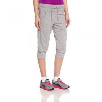 PUMA 3/4 Trainingshose Studio Sweat Pants - Pantalones pirata de fitness para mujer, color gris plateado, talla S