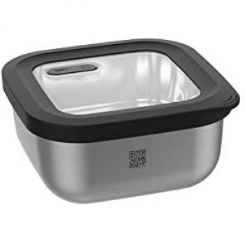 Fiambrera cuadrada de acero inoxidable y plástico 400 ml - Provido/Gefu