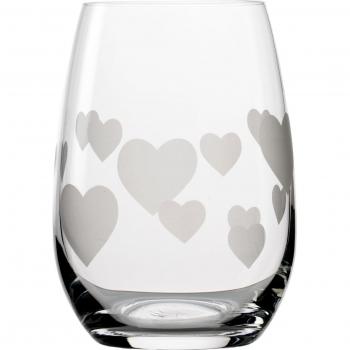 Stölzle Lausitz L'Amour-Vaso de Cristal Satinado con Corazones Grabados