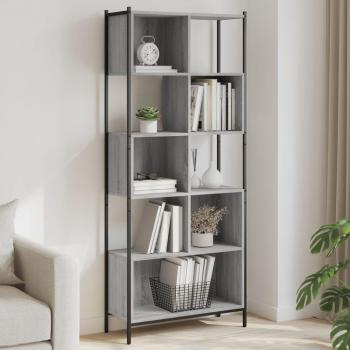 Estantería Sonoma de madera multicapa gris 72x28x172 cm