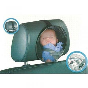 SARO – Espejo retrovisor grande, de material sintético, para vigilar a tu bebé en el asiento trasero del coche. Espejo circular contramarcha para sillas de bebé