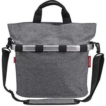 KLICKfix Cesta de bicicleta ovalada S Twist Silver