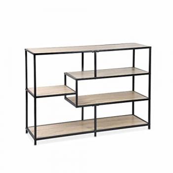 Estantería industrial de metal y efecto madera SWEEEK, 5 niveles, Loft, Madera, 114x33x78 cm