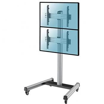 Soporte de Suelo con Ruedas para 2 Pantallas de TV 40-65 Altura 175cm VESA 600x400 Máx 50Kg