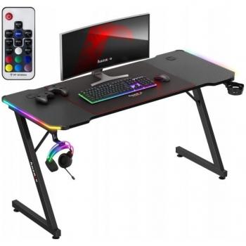 Escritorio Gaming Huzaro Hero 3.3 RGB con Alfombrilla, Gancho para Auriculares y Organizador de Cables