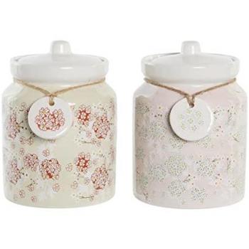 Bote DKD Home Decor 12 x 12 x 16 cm 1 L Dolomita Tradicional (2 Unidades)
