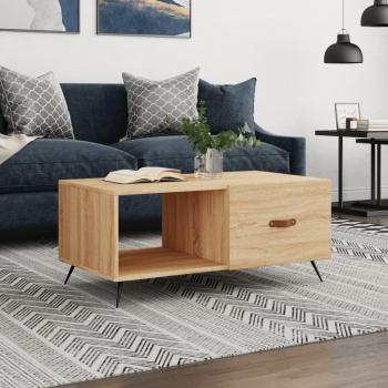Mesa de centro madera contrachapada 90x50x40 cm Blanco, Negro, Blanco brillante - Mesita de Salón o Comedor o Auxiliar Mesa de Café Meuble Salón