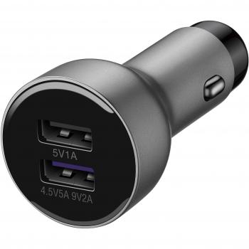 Huawei 02452312 - Cargador de Coche Super Charge, Dual USB (2A / 4.5A + 1A), Gris