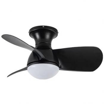 Ventilador de Techo Pequeño LED Mancado Negro Silencioso CCT Regulable 20W