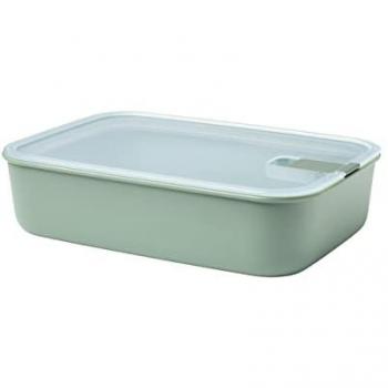 Contenedor de alimentos EasyClip 2250 ml menta, caja de comida fresca con tapa y cierre de clic, apto para microondas, horno y congelador, hermético y a prueba de derrames