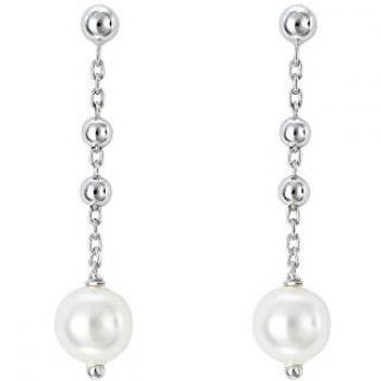Pendientes de mujer Stroili modelo 1615977, diseño elegante, fabricados en acero inoxidable con acabado en oro rosa, piedras brillantes incrustadas, cierre tipo presión y dimensiones adecuadas para uso diario
