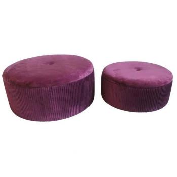 Reposapiés DKD Home Decor Poliéster MDF Burdeos (70 x 70 x 28 cm)