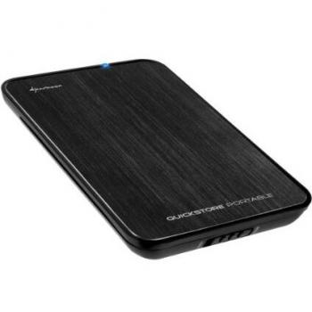 Sharkoon QuickStore Portable - Carcasa Externa de Disco Duro, USB 2.0, Negro