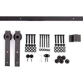 HOMCOM Kit Instalacion Montaje Puerta Corredera Madera Puertas Corredizas Riel Acero