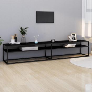 Soporte para TV de vidrio templado negro 220x40x40,5 cm Vidaxl