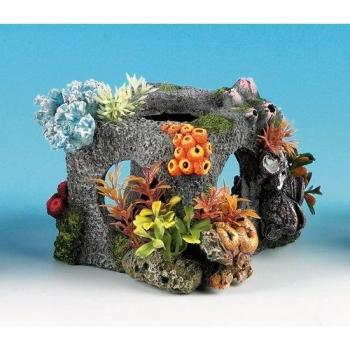Polyresin decoración del acuario hábitat tuftop cúbico 13 cm