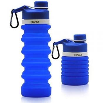 ONTA Botella De Agua Plegable-Botella De Agua Plegable De Silicona Libre De BPA para Viajes,Aprobada por La FDA,Botella De Agua Portátil De Silicona De Grado Alimenticio a Prueba De Fugas para Viajes