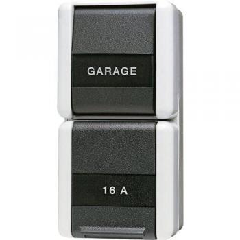 Toma Schuko 16A 250V con Interruptor y Ventana de Texto IP44 - Jung 876 NAW