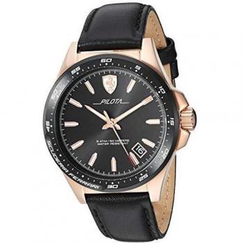 Scuderia Ferrari Mens Analogue Classic Quartz Watch with Leather Strap 0830522
