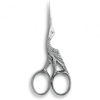 Tijera de Bordar Estilo Cigüeña 3 Claveles, Acero Carbono Niquelado, 10 cm - 4, Ideal para Trabajos de Bordado e Hilo