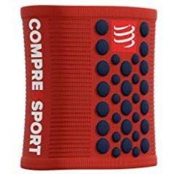 Compressport - Muñequera multideporte negra/roja - Sweatbands 3D.Dots - Muñequera antitranspiración - Propiedades ultra absorbentes - Fibras de secado rápido