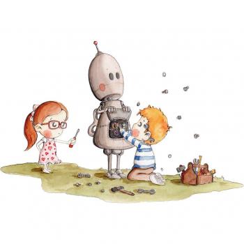 Vinilo decorativo infantil Botty el robot - Rasch