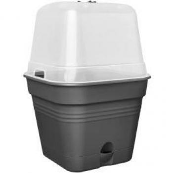 Vaso de Cultivo Cuadrado Green Basics All-in-One 25cm Color Negro para Exterior