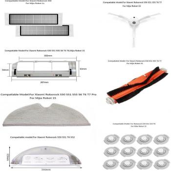 Filtro HEPA y cepillo lateral para aspiradora Mijia 1S, accesorios compatibles con Xiaomi Roborock S50, S51, S52, S55, T6 y T7