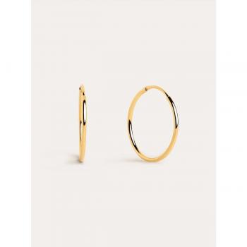 Pendientes Aro Maria M - Aretes de Aro Grandes en Latón con Baño de Oro de 18 Kt. y Cierre Congo - Joyas para Mujer