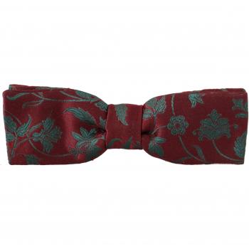 Dolce & Gabbana Maroon Pattern Adjustable Neck Papillon Bow Tie