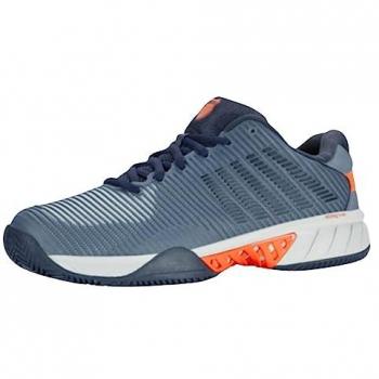 K-Swiss Hypercourt Express 2 Zapatilla Tierra Batida Hombres Gris Azulado Naranja 44 EU
