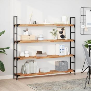 Estante flotante de madera maciza de acacia sin tratar 140x20x4 cm Marrón - Mueble de almacenaje estantería para oficina, estudio, dormitorio - Estantería/librería/mueble de almacenamiento