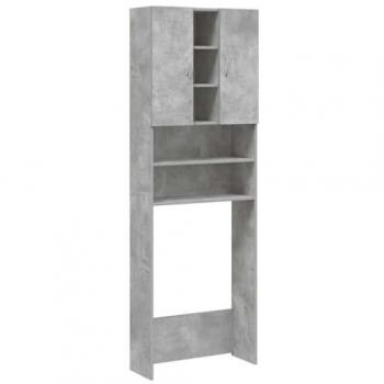 Armario de lavadora gris hormigón 64x25,5x190 cm