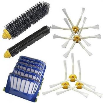 LETS SHOPPING Irobot Roomba 3 x Filtro & 1 x Bristle cepillo & 1 x Flexible Beater cepillo & 1x 3-Armed lado cepillo y limpieza herramienta Kit Recambios completo para Serie 500 600