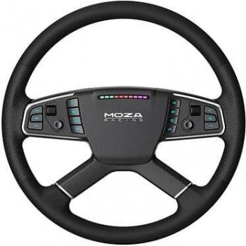 Volante de Carreras para Camión Moza TSW RS060 - Piel genuina, cómodo, suave, 38cm, azul y negro