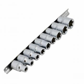 Juego de Nasadas Hexagonales Largas 1/4 13 mm Yato y Juego de Casquillos Torx E10-E24 de 9 Piezas AWTOOLS