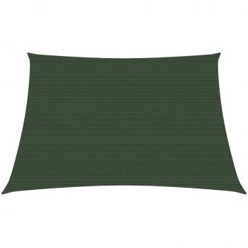 Toldo de vela verde oscuro HDPE 160 g/m² 3/4x2 m