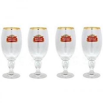SET OF 4 X STELLA ARTOIS CHALICE GLASSES: 568ML / 1 PINT: LATEST RELEASE 05/12: ORIGINAL BRANDED GLASSES: BAR SUPPLIES: LAGER: