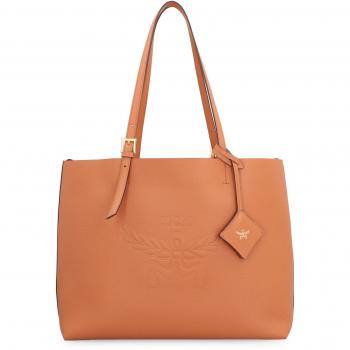 MCM Women's Himmel Leather Tote in Saddle Brown | MWPESAC06 Color CO