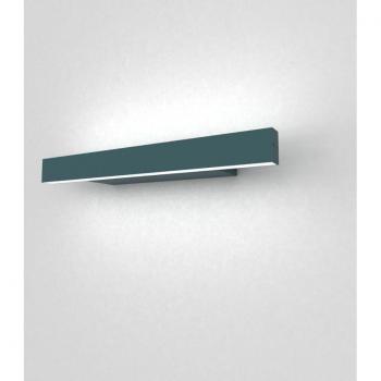 Aplique de pared Lumicom Rift, monocolor mate, tira LED 11W/m, 4000K, metal y piel de vaca roja, L.30