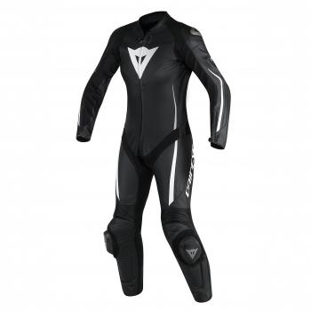 Dainese-ASSEN 1 PC PERF. LADY Monos, Negro/Negro/Blanco, Talla 44