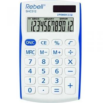 Calculadora de Bolsillo Rebell 12 Dígitos Modelo SHC312 Azul y Blanca